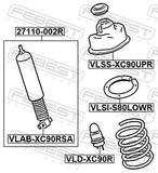 Febest VLSS-XC90UPR Rear Shock Absorber Mounting