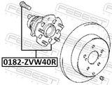 Febest 0182-ZVW40R Rear Wheel Hub