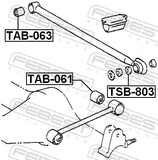 Febest TSB-803 Bushing Rear Lateral Control Rod