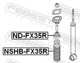 Febest NSHB-FX35R Rear Shock Absorber Boot (Set For One Side)