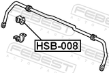Febest HSB-008 Rear Stabilizer Bar Bush D17