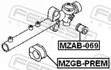 Febest MZGB-PREM Grommet Steering Rack Housing