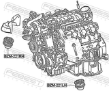 Febest BZM-221RH Right Engine Mount (Hydro)