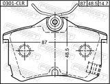 Febest 0301-CLR Pad Kit, Disc Brake, Rear - Kit (With Anti-Rattle Spring)