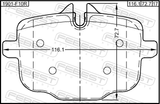 Febest 1901-F10R Pad Kit, Disc Brake, Rear