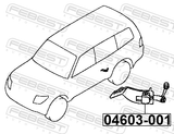 Febest 04603-001 Rear Level Sensor (With Bracket, With Link)