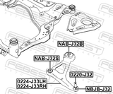 Febest 0224-J33RH Right Front Arm