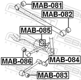 Febest MAB-081 Rear Transverse Rod Bushing