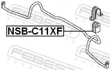 Febest NSB-C11XF Front Stabilizer Bar Bush D22