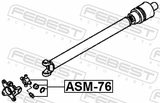 Febest ASM-76 Cross Shaft Joint, Drive Shaft 25X77