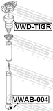 Febest VWD-TIGR Rear Shock Absorber Jounce Bumper