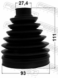 Febest 0117P-GGL15 Boot Outer CV Joint Kit Pvc 93X111X27.4
