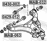 Febest 0429-012 Camber Adjusting Eccentric Bolt