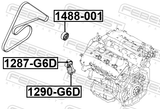 Febest 1290-G6D Belt Tensioner