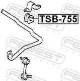 Febest TSB-755 Front Stabilizer Bar Bush D22