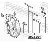 Febest 2903-001 Disc Brake Clip Set