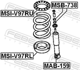 Febest MSI-V97RL Rear Spring Lower Seat