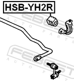 Febest HSB-YH2R Rear Stabilizer Bar Bush D21