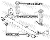 Febest RNAB-LOGR Rear Crossmember Bushing