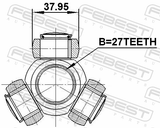 Febest 1616-221 Tripod Joint 27X37.95