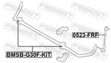Febest BMSB-G30F-KIT Front Stabilizer Bar Bush Kit (Set For Two Sides) D28