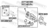 Febest 0576-MZ3R-KIT Repair Kit, Rear Caliper Piston With Mechanism D38