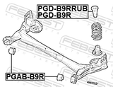 Febest PGAB-B9R Rear Crossmember Bushing