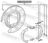 Febest 1004-K2UCR-KIT Brake Shoe Fitting Kit (Set For One Side)