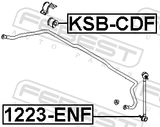 Febest KSB-CDF Rear Stabilizer Bar Bush D23.8