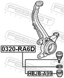 Febest HBJB-A99 Lower Control Arm Ball Joint Boot 34.5X27.7X17