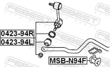 Febest MSB-N94F Front Stabilizer Bar Bush D23