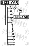 Febest TSB-YAR Front Stabilizer Bar Bush D25