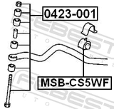 Febest MSB-CS5WF Front Stabilizer Bar Bush D25