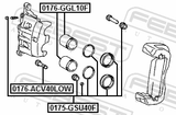 Febest 0176-GGL10F Front Caliper Piston D44.4