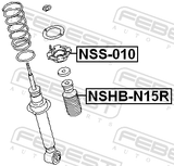 Febest NSHB-N15R Rear Shock Absorber Boot (Set For One Side)