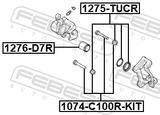 Febest 1275-TUCR Rear Brake Caliper Repair Kit (Set For One Side)