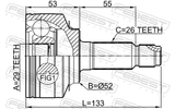 Febest 0310-GP5H Outer CV Joint 29X52X26