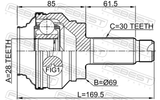Febest 1910-E70R Outer CV Joint Rear 28X69X30
