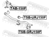 Febest TSB-URJ150F Front Stabilizer Bar Bush D40.6