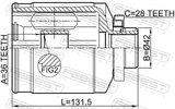 Febest 1211-IX55RH Inner CV Joint Right 36X42X28