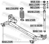 Febest MSI-Z30R Rear Spring Lower Seat