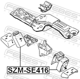 Febest SZM-SE416 Front Engine Mount