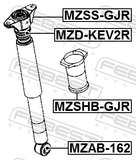 Febest MZSHB-GJR Rear Shock Absorber Boot (Set For One Side)