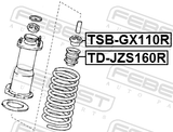 Febest TD-JZS160R Rear Shock Absorber Jounce Bumper