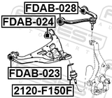Febest FDAB-024 Bushing, Front Lower Control Arm