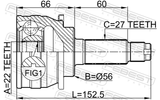 Febest 0810-007 Outer CV Joint 22X56X27