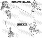 Febest TMB-ZZE142ATR Rear Engine Mount Bushing At
