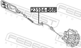 Febest 23104-B6R Outer Door Lock Cable