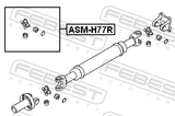 Febest ASM-H77R Cross Shaft Joint, Rear Drive Shaft 27X75.5