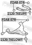 Febest 2120-TKEUPF Ball Joint Front Upper Arm